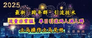 最新“跨年群”引流,流量非常猛,单日引流两人满人群,立马操作立马见效【揭秘】-虚拟资源库