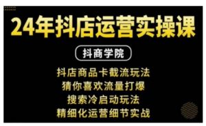抖音小店运营实操课:抖店商品卡截流玩法,猜你喜欢流量打爆,搜索冷启动玩法,精细化运营细节实战-虚拟资源库