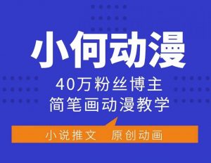 小何动漫简笔画动漫教学，40万粉丝博主课程，可做伙伴计划、分成计划、接广告等-虚拟资源库