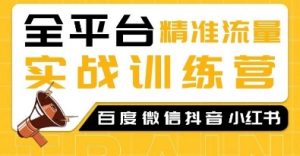 全平台精准流量实战训练营，百度微信抖音小红书SEO引流教程-虚拟资源库