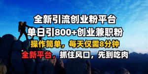 全新引流创业粉平台 单日引800+，创业兼职粉，操作简单，每天仅需8分钟【仅揭秘】-虚拟资源库