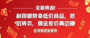 全新赛道，利用嘟赞拿低价商品，然后去闲鱼转卖佣金，差价两边赚，会网购就能挣钱-虚拟资源库