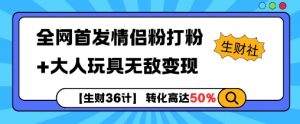 【生财36计】全网首发情侣粉打粉+大人玩具无敌变现-虚拟资源库