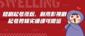 短剧起号涨粉，利用影视剧起号剪辑实操课可搬运-虚拟资源库