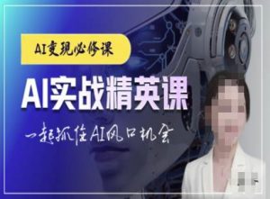 AI实战精英课，chatgptAI实战教程，一起抓住AI风口的机会-虚拟资源库