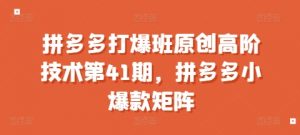 拼多多打爆班原创高阶技术第41期，拼多多小爆款矩阵-虚拟资源库