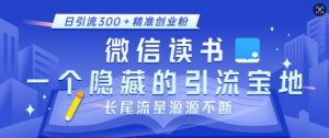微信读书，一个隐藏的引流宝地，不为人知的小众打法，日引流300+精准创业粉，长尾流量源源不断-虚拟资源库
