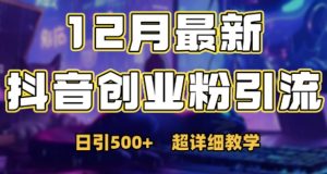 最新公开:12月份抖音日引500+创业粉秘籍-虚拟资源库