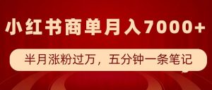小红书商单最新玩法,半个月涨粉过万,五分钟一条笔记,月入7000+-虚拟资源库