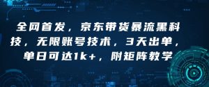 全网首发，京东带货暴流黑科技，无限账号技术，3天出单，单日可达1k+，附矩阵教学【揭秘】-虚拟资源库