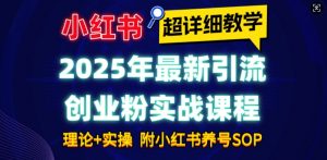 2025年最新小红书引流创业粉实战课程【超详细教学】小白轻松上手，月入1W+，附小红书养号SOP-虚拟资源库