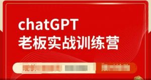 ChatGPT老板实战训练营，用GPT带飞，一人顶一个团队-虚拟资源库