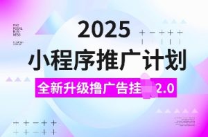 2025小程序推广计划，全新升级撸广告挂JI2.0玩法，日入多张，小白可做【揭秘】-虚拟资源库