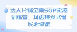 达人分销全案SOP实操训练营，抖店爆发式增长必修课-虚拟资源库