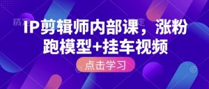 IP剪辑师内部课,涨粉跑模型+挂车视频-虚拟资源库