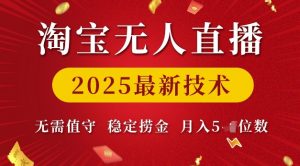 淘宝无人直播2025最新技术 无需值守，稳定捞金，月入5位数【揭秘】-虚拟资源库