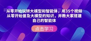 从零开始玩转大模型和智能体,用35个视频从零开始普及大模型的知识,并教大家搭建自己的智能体-虚拟资源库