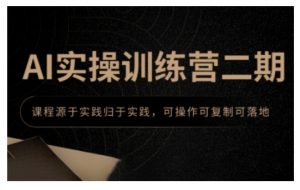 AI实操训练营二期，课程源于实践归于实践，可操作可复制可落地-虚拟资源库