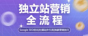 独立站营销全流程,Google SEO优化,社媒站外引流,独家营销技巧-虚拟资源库