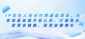 IP合伙人知识付费虚拟项目，从思维基础篇开启认知，打通商业变现全链路，实现业绩增长-虚拟资源库