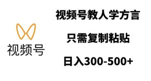 视频号教人学方言，只需复制粘贴，日入多张-虚拟资源库