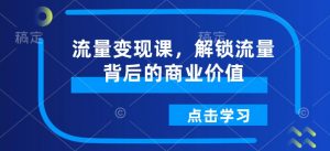 流量变现课,解锁流量背后的商业价值-虚拟资源库