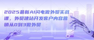 2025最新AI闪电做外贸实战课，外贸建站开发客户内容营销从0到3做外贸-虚拟资源库