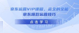 京东运营VIP课程，最全的全能京东爆款运营技巧-虚拟资源库