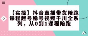 【实操】抖音直播带货陪跑课程起号稳号视频千川全系列，从0到1课程陪跑-虚拟资源库