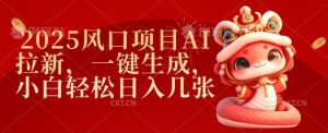 2025风口项目AI拉新，一键生成，小白轻松日入几张-虚拟资源库