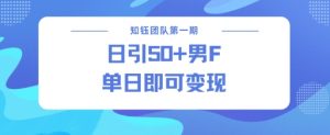 男粉引流新方法不违规,当日即可变现-虚拟资源库