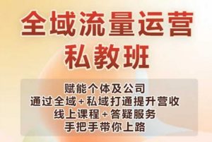 全域流量运营操盘课,赋能个体及公司通过全域+私域打通提升营收-虚拟资源库
