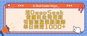 用DeepSeek做哪吒走秀视频，引爆流量涨粉利器，单日变现1k-虚拟资源库