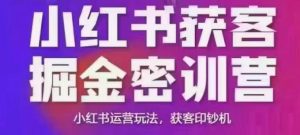 小红书获客掘金线下课，录音+ppt照片，小红书运营玩法，获客印钞机-虚拟资源库