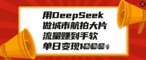 用DeepSeek做城市航拍大片，流量赚到手软，单日变现多张-虚拟资源库