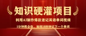 知识硬灌，10秒钟让你记住一个单词，3分钟一个视频，日入多张不是梦-虚拟资源库