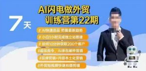 AI闪电做外贸训练营第22期:Al快速选品+小白1小时完成独立站搭建+10分钟获取200个客户等-虚拟资源库