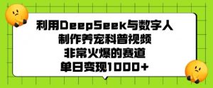 利用DeepSeek与数字人制作养宠科普视频,非常火爆的赛道,单日变现多张-虚拟资源库