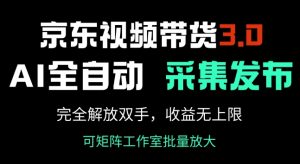 京东视频带货3.0，Ai全自动采集+自动发布，完全解放双手，收入无上限-虚拟资源库