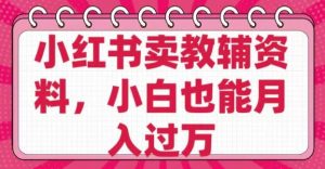 小红书卖教辅资料,0 成本,纯利润,售后成本极低,小白也能月入过W-虚拟资源库