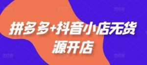 拼多多+抖音小店无货源开店，包括：选品、运营、基础、付费推广、爆款案例等(更新25年2月)-虚拟资源库