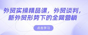 外贸实操精品课，外贸谈判，新外贸形势下的全网营销-虚拟资源库