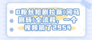 0粉丝短剧拉新(河马剧场)全流程，一个视频搞了2954-虚拟资源库