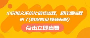 小说推文系统化搞钱流程，超详细流程来了(附保姆级视频教程)-虚拟资源库