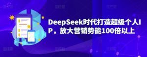 DeepSeek时代打造超级个人IP,放大营销势能100倍以上-虚拟资源库