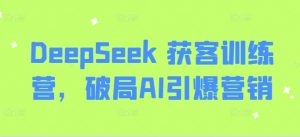 DeepSeek 获客训练营,破局AI引爆营销-虚拟资源库