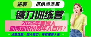 【网创项目终点站-镰刀训练营超级IP合伙人】25年普通人如何通过“知识付费”年入百个-仅此一版【揭秘】-虚拟资源库