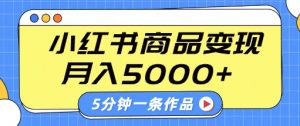 小红书字幕作品玩法，商单变现月入5k+，5分钟一条作品-虚拟资源库