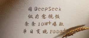 用DeepSeek做疗愈视频，条条10W+爆款，单日变现多张-虚拟资源库