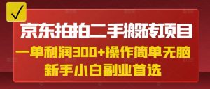 京东拍拍二手搬砖项目,一单纯利润3张,操作简单,小白兼职副业首选-虚拟资源库